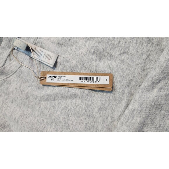 NWT SKIMS Medium Light Heather Grey Cotton Jersey T-Shirt AP-TSH-0638 - Picture 2 of 4